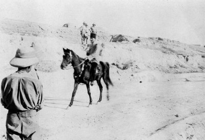 Oficial turco montado deixando Mosul, Mesopotâmia, Primeira Guerra Mundial, 1918 de Unbekannt