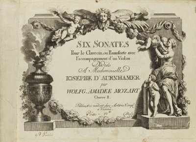 Mozart: Seis sonatas para o cravo ou pianoforte com o acompanhamento de um violino dedicado a Mademo de Unbekannt