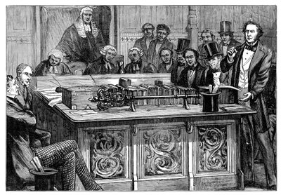 Gladstone ataca o primeiro orçamento de Disraelis, 1852 de Unbekannt