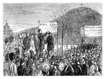 Sr. Phelps, plantando carvalho Shakespeares em Primrose Hill, Londres, 1864, final do século XIX de Unbekannt