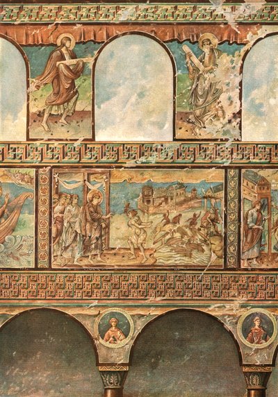 Pinturas murais na Igreja de St. George, Oberzell, Reichenau, Alemanha, 1928. de Unbekannt