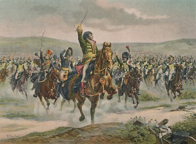 Murat liderando a cavalaria em Jena, 14 de outubro de 1806, 1896 de Unbekannt