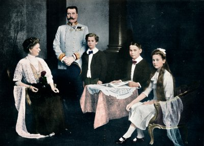 Arquiduque assassinado Francis Ferdinand com sua esposa e filhos, c1910 de Unbekannt