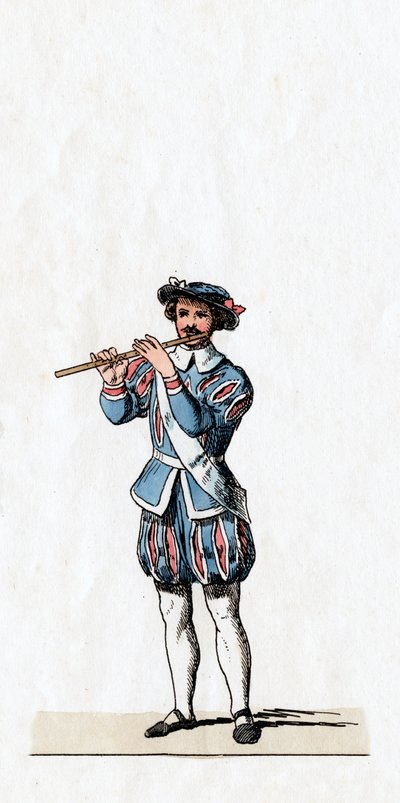 Músico, figurino para peça de Shakespeares, Henrique VIII, século XIX de Unbekannt