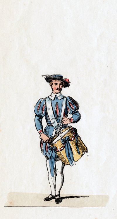 Músico, figurino para peça de Shakespeares, Henrique VIII, século XIX de Unbekannt