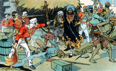 Amotinados atacando a revista em Delhi, Indian Motiny, 11 de maio de 1857 c1900 de Unbekannt
