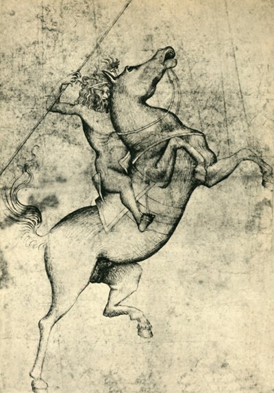 Homem nu, montando um cavalo, início do século XV, 1943. de Unbekannt