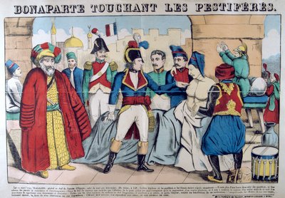 Napoleão Bonaparte visitando as vítimas da peste de Jaffa, 11 de março de 1799, século XIX de Unbekannt