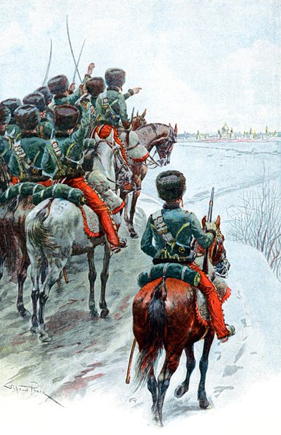 Napoleão Grande Armée avistando Moscou, 1812, final do século XIX de Unbekannt