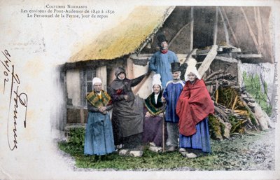 Traje nativo de Pont Audemer, Normandia, 1902 de Unbekannt