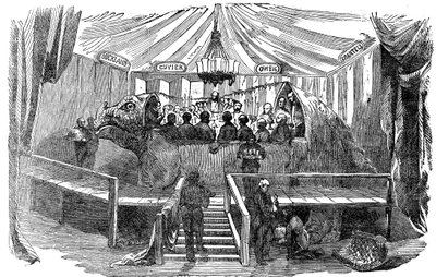 Naturalistas que jantam dentro de um modelo de dinossauro, Crystal Palace, Sydenham, véspera de ano novo, 1853 de Unbekannt