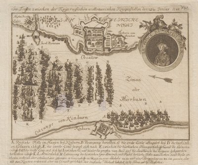 Batalha naval entre as frotas russa e otomana em 22 de Junho de 1788, 1788. de Unbekannt