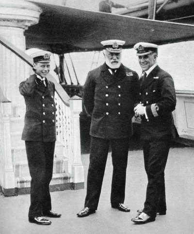 Cadete da Marinha Príncipe Albert com o Almirante Sir Lewis Beaumont, 1912 de Unbekannt