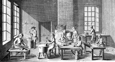Oficina de fabricação de agulhas, 1751-1780 de Unbekannt