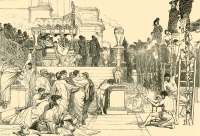 Neros Torches - queima de cristãos em Roma, 1890. de Unbekannt