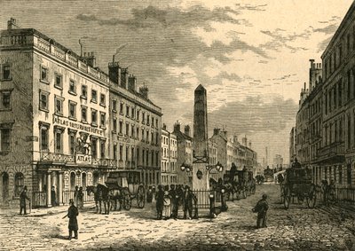 New Bridge Street e o Obelisco em 1755, 1897. de Unbekannt