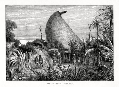 Cabana nativa da Nova Caledônia, sudoeste do Pacífico, 1877 de Unbekannt