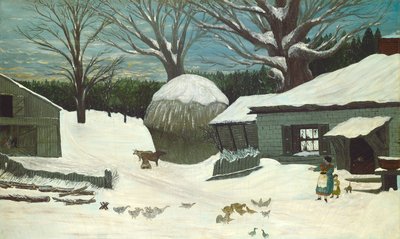 Fazenda da Nova Inglaterra no inverno, 1850 ou depois. de Unbekannt