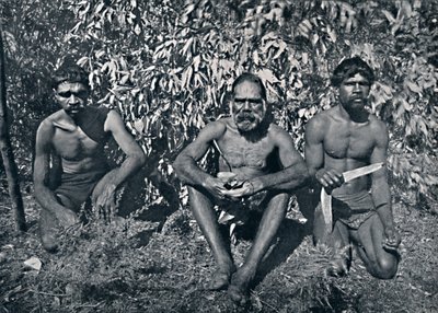 Aborígines de Nova Gales do Sul - rei Billy e seus ADCs, c1900. de Unbekannt