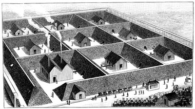 Planta de processamento de nitroglicerina, fábrica de explosivos, Val Bormida, perto de Cengio, Itália, 1888 de Unbekannt