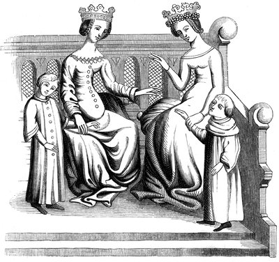 Mulheres e crianças nobres, século XIV 1849 de Unbekannt