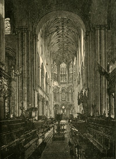 Catedral de Norwich. O coro, olhando para o leste, 1898. de Unbekannt