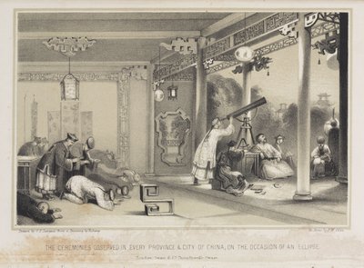 Observando um eclipse na China, c 1836 de Unbekannt