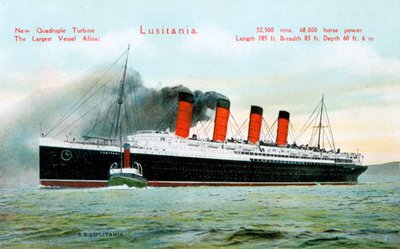 Transatlântico RMS Lusitania, século 20 de Unbekannt