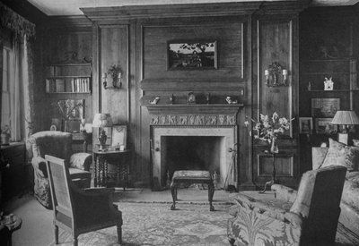 Painéis georgianos antigos no escritório da senhorita Morgans, casa da senhorita Anne Morgan, Nova York, 1924 de Unbekannt