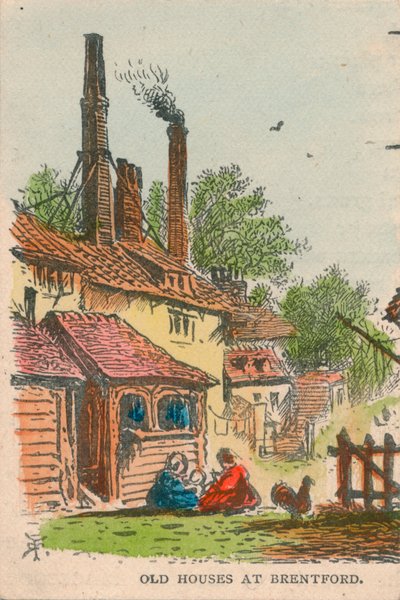 Casas antigas em Brentford, século XIX de Unbekannt