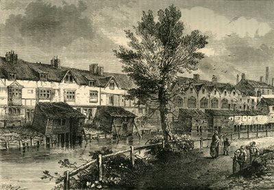 Casas antigas na London Street, Dockhead, por volta de 1810, c1878. de Unbekannt