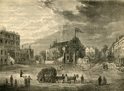 Igreja Velha de Kensington, por volta de 1750, c1876. de Unbekannt