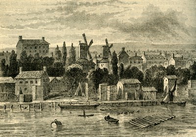 Moinhos de vento velhos em Lambeth, por volta de 1750, c1878. de Unbekannt