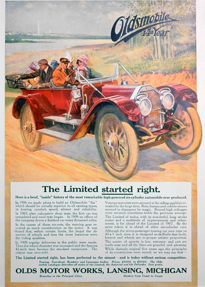 Anúncio de carro Oldsmobile, 1911 de Unbekannt