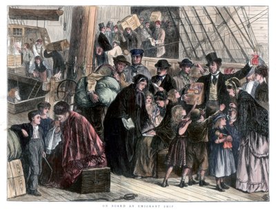 A bordo do navio emigrante, 1871 de Unbekannt