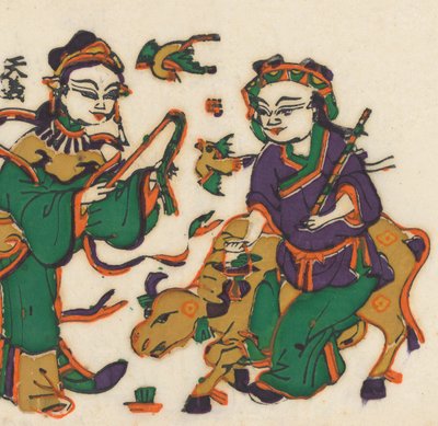Cento e trinta e cinco xilogravuras incluindo imagens de Ano Novo nianh..., século XIX-XX. de Unbekannt