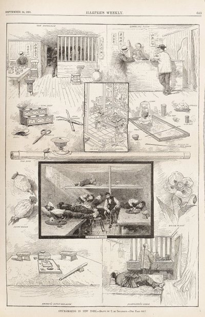 Fumo de ópio em Nova York De Harpers Weekly, 24 de setembro de 1881, 1881 de Unbekannt
