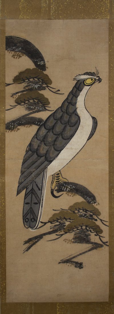 Otsu-e de Falcão em um pinheiro, século 18. de Unbekannt