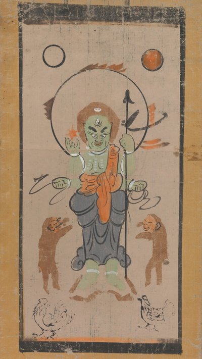 Otsu-e de Shomen Kongoyasha Vajrayaksha, século XVII. de Unbekannt