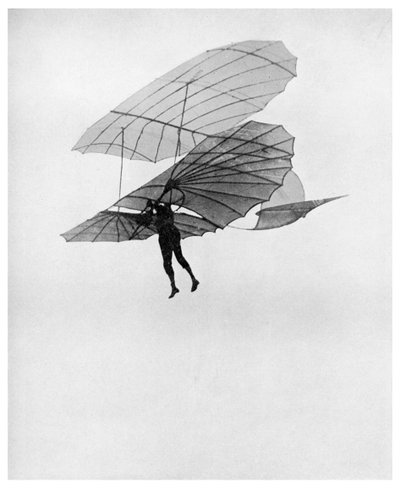 Otto Lilienthal faz um de seus últimos vôos, 1896 1956 de Unbekannt