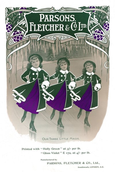 Nossas três empregadas domésticas pequenas - propaganda de Parsons, Fletcher & Co. Ltd, 1909. de Unbekannt