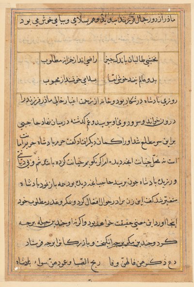 Página de Tales of a Parrot Nome: página de texto, c. 1560. de Unbekannt