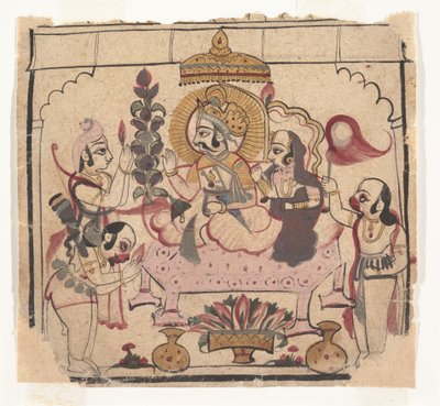 Página de um Ramayana Disperso: História de Rama, ca. meados do século XVIII. de Unbekannt