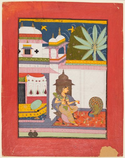 Página de uma série Ragamala: Gujari Ragini, c. 1680 de Unbekannt