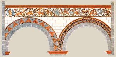 Decoração pintada na nave de St Severus Church em Boppard, Alemanha, 1928. de Unbekannt