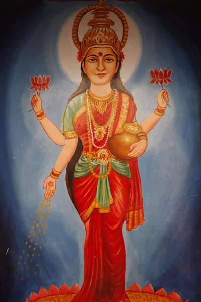Pintura representando a deusa Lakshmi, Haridwar, Índia de Unbekannt