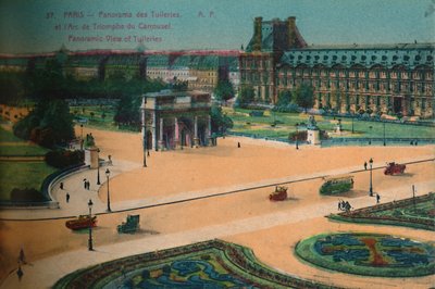 Vista panarômica das Tulherias e do Arco do Triunfo do Carrossel, Paris, c1920 de Unbekannt