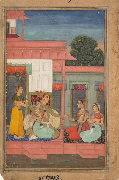 Panchama Ragini: Página de uma série de modos musicais da série Ragamala, ca. 1640 de Unbekannt