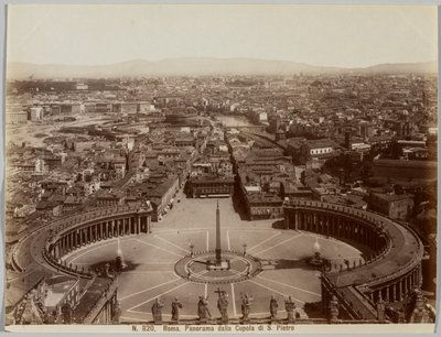 Panorama da cúpula de São Pedro, Roma, c. 1860. de Unbekannt