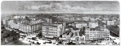 Panorama de Chicago do topo da prefeitura, EUA, 1871 de Unbekannt
